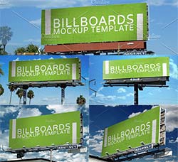 8个户外高炮广告模型：8 Billboards Mockup V1